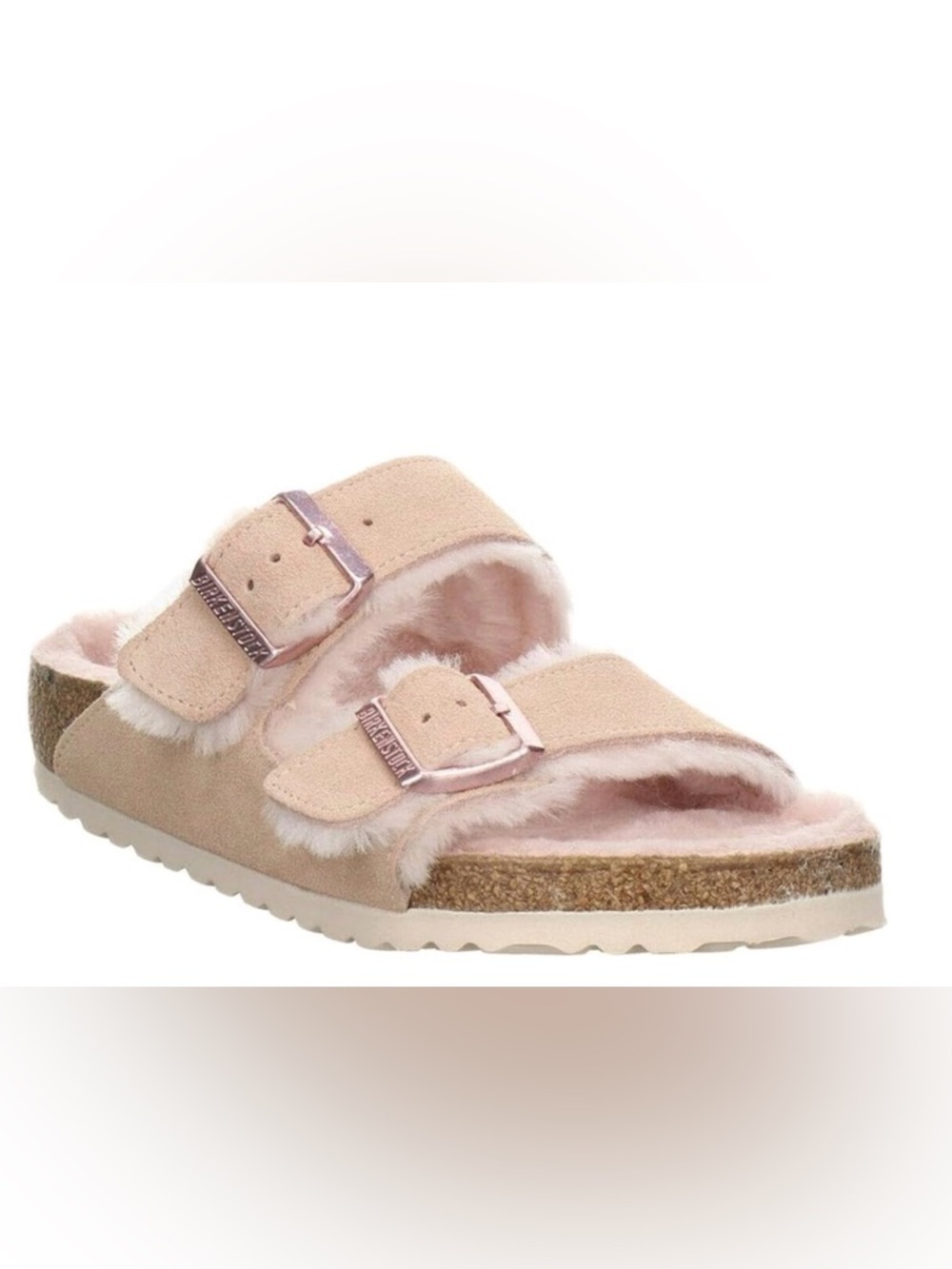 Birkenstock Arizona Shearling Sandals, Light Rose Pink, size 7